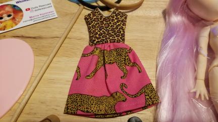 Pink and Leopard Print Dress for Pink Hair Blythe